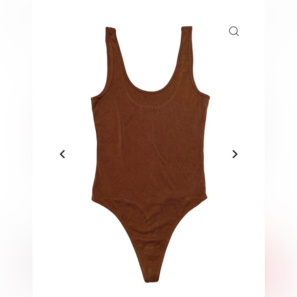 Brown/Burnt Orange Ribbed Bodysuit - Picture 6 of 8